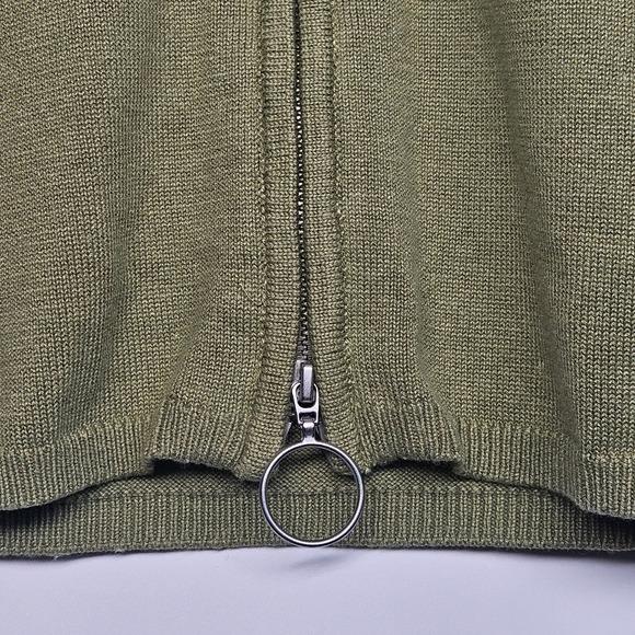 Song of Style Olive Green‎ Knit Mini Dress Long Sleeve Full Zip Up Sz S - Picture 6 of 10